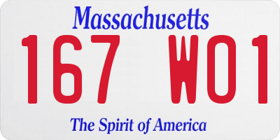 MA license plate 167WO1