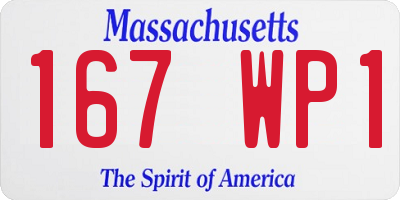 MA license plate 167WP1