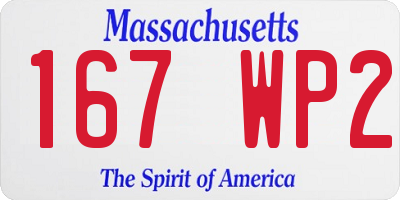 MA license plate 167WP2