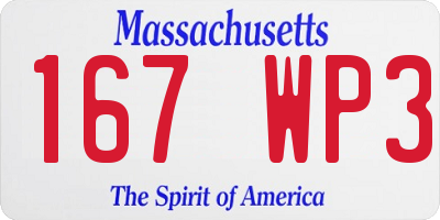 MA license plate 167WP3