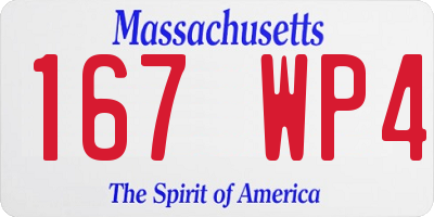 MA license plate 167WP4