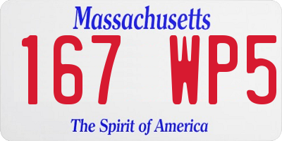 MA license plate 167WP5