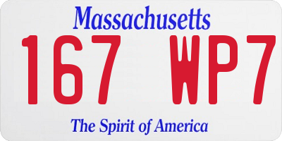 MA license plate 167WP7