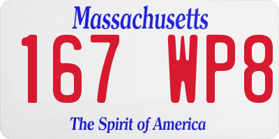MA license plate 167WP8