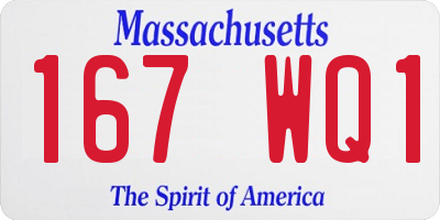 MA license plate 167WQ1