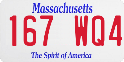 MA license plate 167WQ4