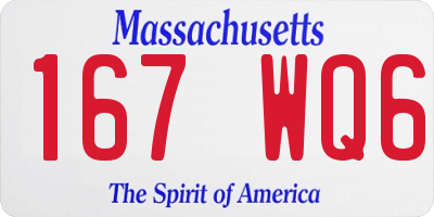 MA license plate 167WQ6