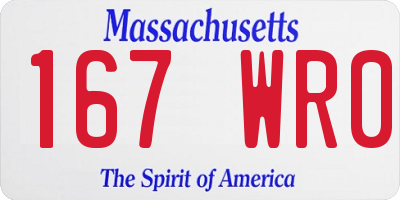 MA license plate 167WR0