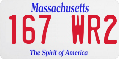 MA license plate 167WR2