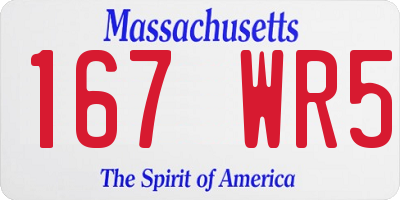 MA license plate 167WR5