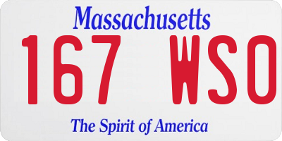 MA license plate 167WS0