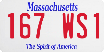MA license plate 167WS1