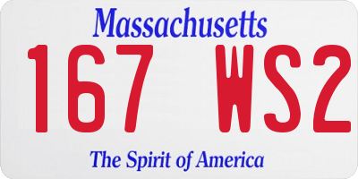MA license plate 167WS2