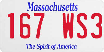 MA license plate 167WS3