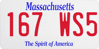 MA license plate 167WS5