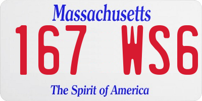 MA license plate 167WS6