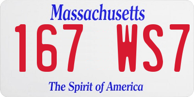 MA license plate 167WS7