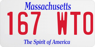 MA license plate 167WT0