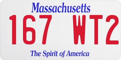 MA license plate 167WT2