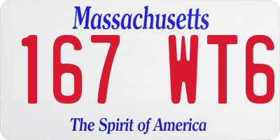 MA license plate 167WT6