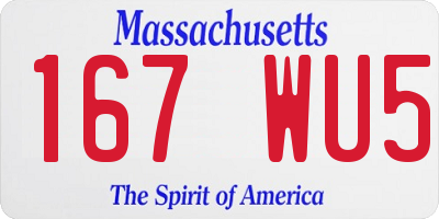 MA license plate 167WU5