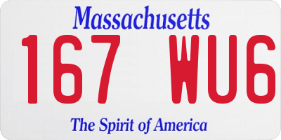 MA license plate 167WU6