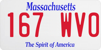 MA license plate 167WV0