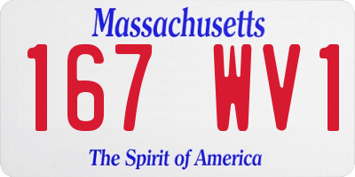 MA license plate 167WV1