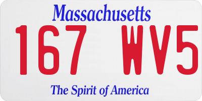 MA license plate 167WV5