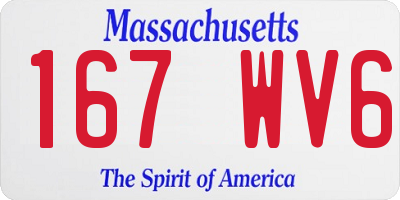MA license plate 167WV6