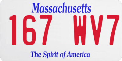 MA license plate 167WV7