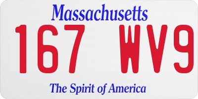 MA license plate 167WV9