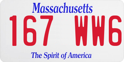 MA license plate 167WW6