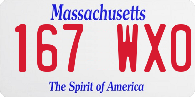 MA license plate 167WX0