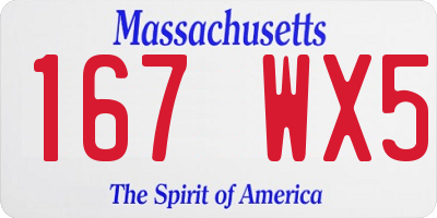 MA license plate 167WX5