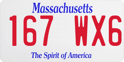 MA license plate 167WX6