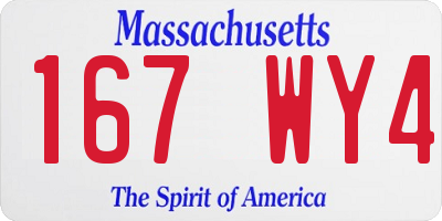 MA license plate 167WY4