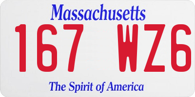 MA license plate 167WZ6