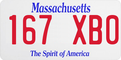 MA license plate 167XB0