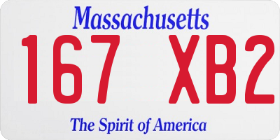 MA license plate 167XB2