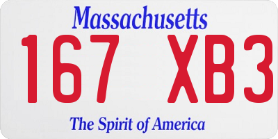 MA license plate 167XB3