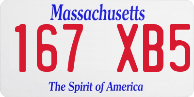 MA license plate 167XB5