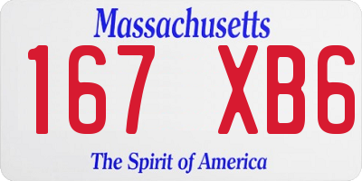 MA license plate 167XB6