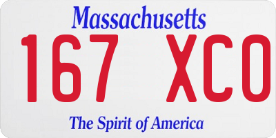 MA license plate 167XC0
