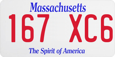 MA license plate 167XC6
