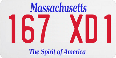 MA license plate 167XD1