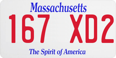 MA license plate 167XD2