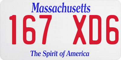 MA license plate 167XD6