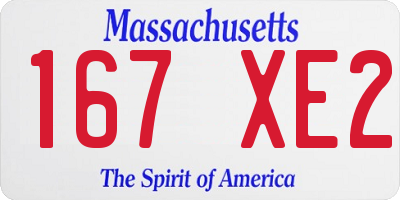 MA license plate 167XE2