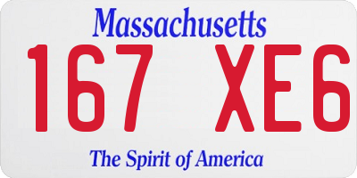 MA license plate 167XE6